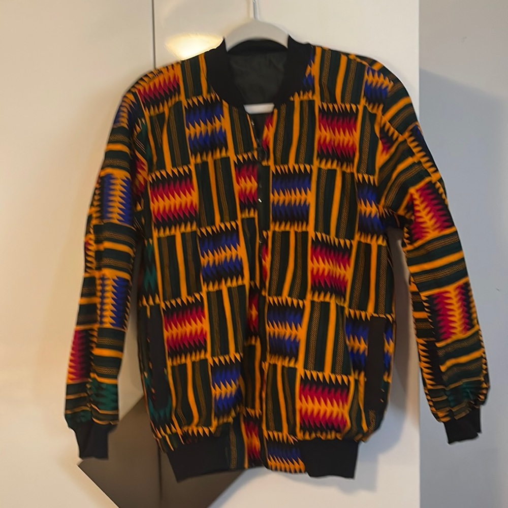 African print unisex bomber jacket Sz small